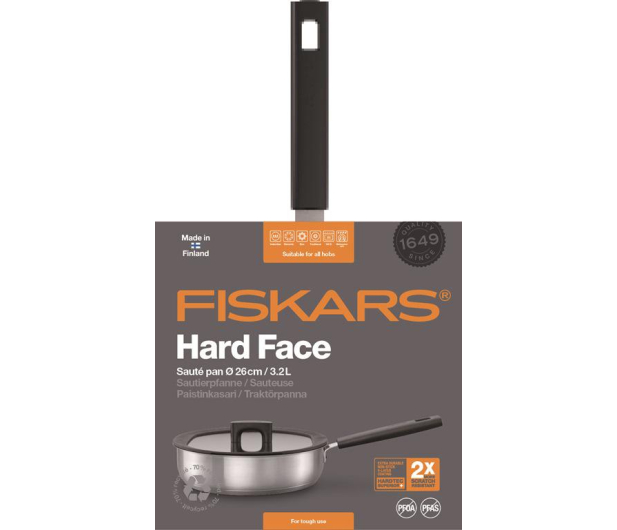 FISKARS Patelnia szefa kuchni 26 cm/2,8 l z pokrywką HARD FACE STEEL (1052248) - 1379522 - zdjęcie 3